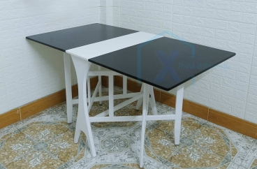 BÀN ĂN GỖ TỰ NHIÊN TRẮNG ĐEN X HOME Hà Nội XHOME1105