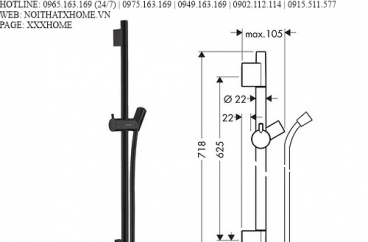 Bộ sen âm tường Hansgrohe - 26238670 X HOME Hà Nội