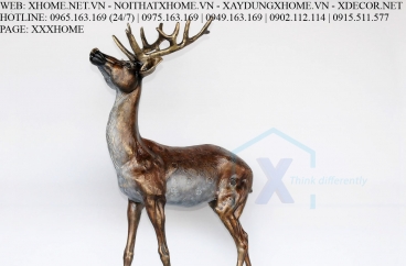 Decor bằng đồng X HOME Hà Nội Hươu đồng