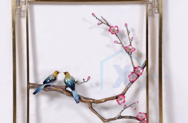 Decor bằng đồng X HOME Hà Nội Khung tranh hoa đào bằng đồng