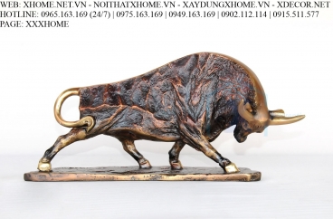 Decor bằng đồng X HOME Hà Nội Bò tót