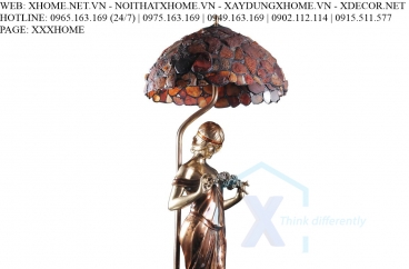 Decor bằng đồng X HOME Hà Nội Chao đèn thiếu nữ