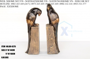 Decor bằng đồng X HOME Hà Nội Hồ Chí Minh Cặp vẹt bằng đồng BR-8275