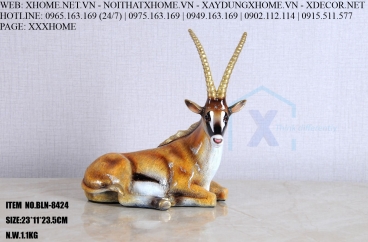 Decor bằng đồng X HOME Hà Nội Hồ Chí Minh Tượng linh dương đồng BLN-8424