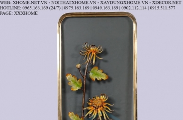 Decor bằng đồng X HOME Hà Nội Hồ Chí Minh Khung tranh hoa bằng đồng BFR-6636