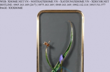 Decor bằng đồng X HOME Hà Nội Hồ Chí Minh Khung tranh hoa bằng đồng BFR-6634
