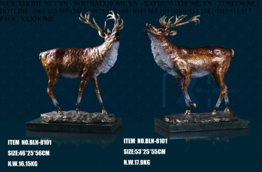 Decor bằng đồng X HOME Hà Nội Hồ Chí Minh Tượng tuần lộc bằng đồng BLN-8101