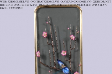 Decor bằng đồng X HOME Hà Nội Hồ Chí Minh Khung tranh đồng hoa đào BFR-6647