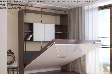 GIƯỜNG GẤP THÔNG MINH X HOME ĐÔI KẾT HỢP KỆ TRANG TRÍ GD6813