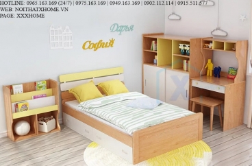GIƯỜNG NGỦ GỖ TỰ NHIÊN X HOME Hà Nội XHOME1141