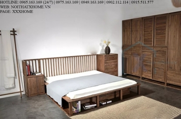GIƯỜNG NGỦ GỖ TỰ NHIÊN X HOME Hà Nội XHOME2226