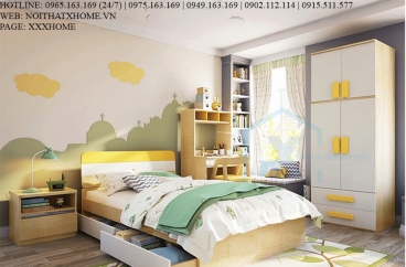 GIƯỜNG NGỦ GỖ TỰ NHIÊN X HOME Hà Nội XHOME2228