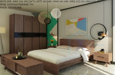 GIƯỜNG NGỦ GỖ TỰ NHIÊN X HOME Hà Nội XHOME2248