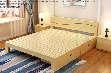 GIƯỜNG NGỦ GỖ TỰ NHIÊN X HOME Hà Nội XHOME3339