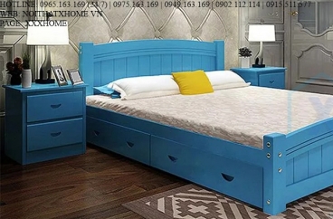 GIƯỜNG NGỦ GỖ TỰ NHIÊN X HOME Hà Nội XHOME3340