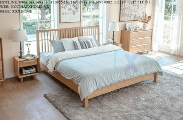 GIƯỜNG NGỦ GỖ TỰ NHIÊN X HOME Hà Nội XHOME4418