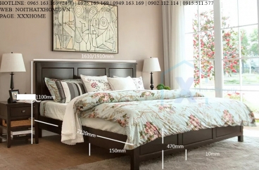 GIƯỜNG NGỦ GỖ TỰ NHIÊN X HOME Hà Nội XHOME4420