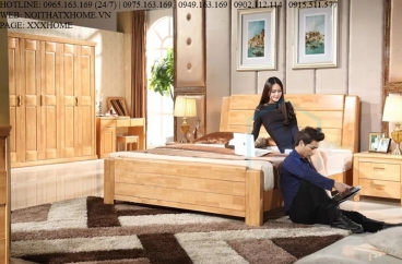 GIƯỜNG NGỦ GỖ TỰ NHIÊN X HOME Hà Nội XHOME4423