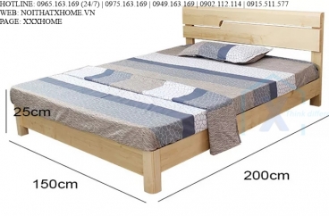 GIƯỜNG NGỦ GỖ TỰ NHIÊN X HOME Hà Nội XHOME4424
