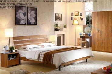 GIƯỜNG NGỦ GỖ TỰ NHIÊN X HOME Hà Nội XHOME4439