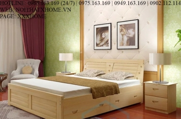 GIƯỜNG NGỦ GỖ TỰ NHIÊN X HOME Hà Nội XHOME4447