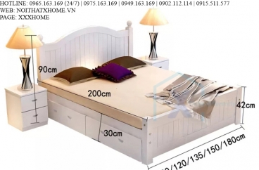 GIƯỜNG NGỦ GỖ TỰ NHIÊN X HOME Hà Nội XHOME5501