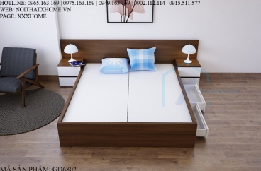 GIƯỜNG NGỦ X HOME CHO PHÒNG NGỦ GỖ ĐẸP GD6802