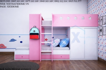 MẪU GIƯỜNG TẦNG X HOME 2 TẦNG ĐA NĂNG GT6815