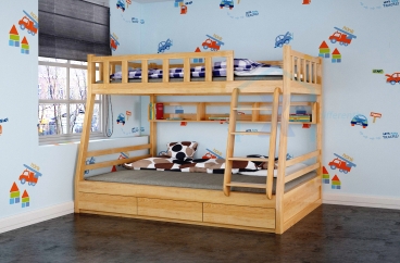 GIƯỜNG TẦNG X HOME GỖ TỰ NHIÊN ĐA NĂNG GT6811 1