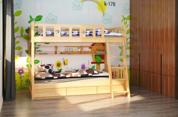 GIƯỜNG TẦNG X HOME GỖ TỰ NHIÊN GT6818 1