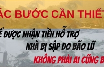 Các thủ tục cần thiết để được nhận tiền hỗ trợ nhà bị sập do bão lũ