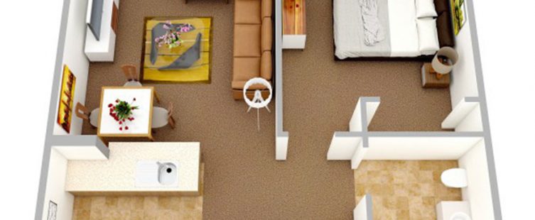  Gợi ý 6 mẫu thiết kế nội thất căn hộ chung cư 1 phòng ngủ đẹp mắt					