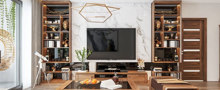  15+ mẫu kệ tivi kết hợp tủ rượu đẹp sang trọng					