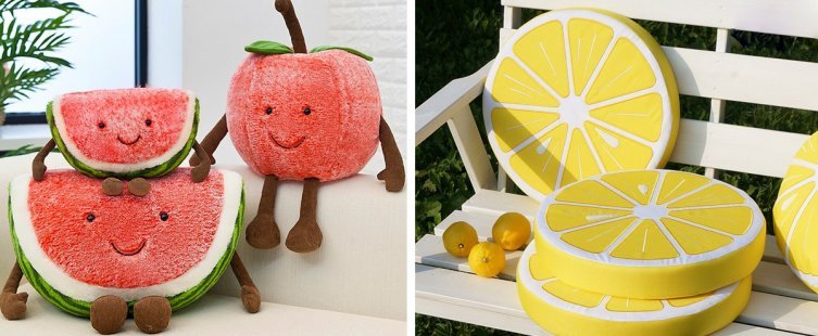  TOP 3 mẫu gối sofa hình trái cây siêu đáng yêu					