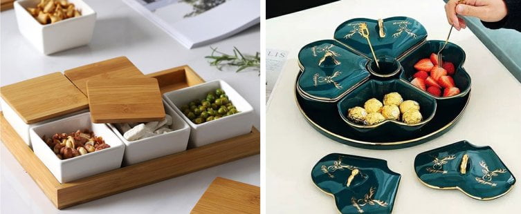  Sang trọng, tinh tế với những mẫu khay đựng bánh kẹo Tết bằng sứ					