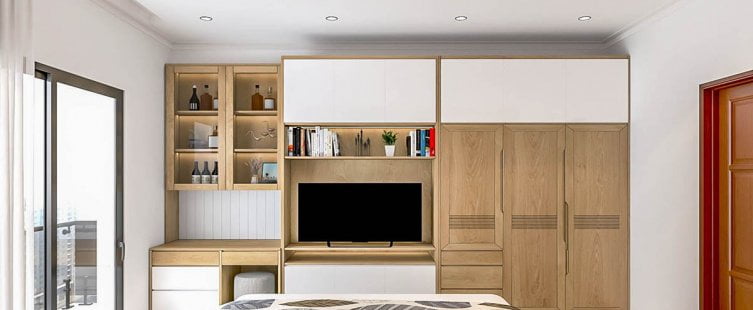  Top tủ quần áo kết hợp kệ tivi trong phòng ngủ hot nhất					
