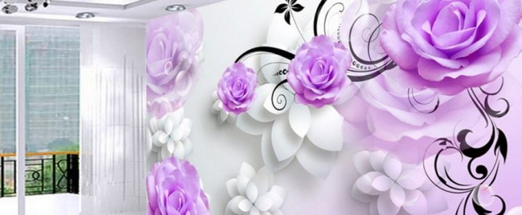  Mẫu giấy dán tường phòng ngủ màu tím đẹp lãng mạn HOT nhất 2018					