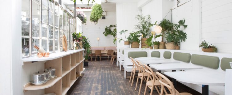 Không gian phủ đầy cây xanh của nhà hàng Di An Di ở Brooklyn					