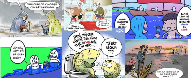  Đà Nẵng ngập qua góc nhìn tranh biếm họa					