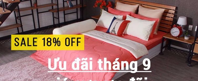  Ưu đãi tháng 9, giảm giá 18% bộ chăn drap bọc chằn gòn hồng cao cấp tại Adayroi					