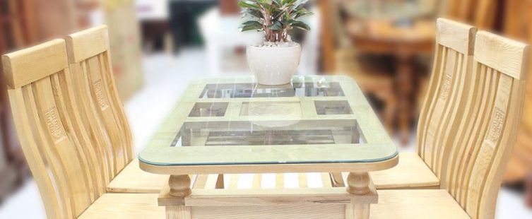  Ngắm nhìn bộ bàn ăn 4 ghế gỗ sồi đẹp sang trọng cho gia đình					