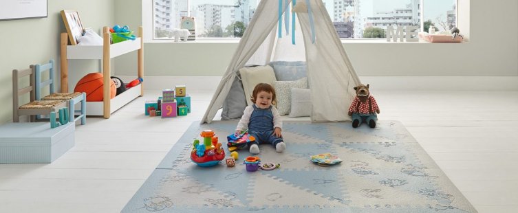  Những lưu ý quan trọng khi mua thảm trải sàn cho bé tập bò					