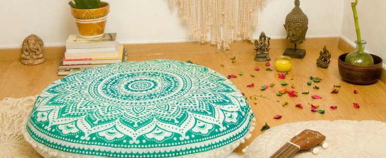  Đệm ngồi bệt trà sữa- Trang trí cho không gian ấn tượng					