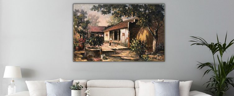  Xu hướng mới chọn tranh phong cảnh làng quê cho phòng khách					